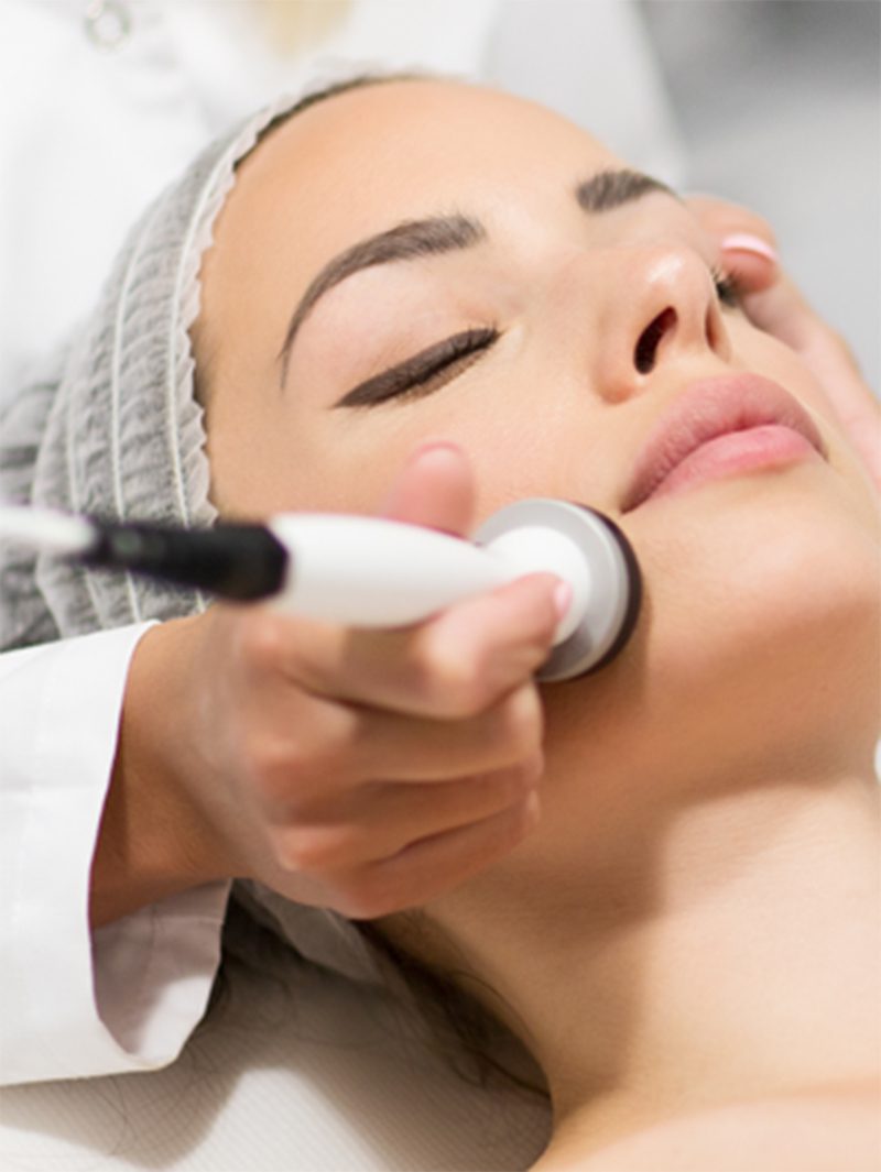 Beauty treatment on face